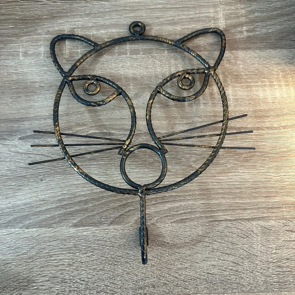 Cat Wall Hook Decorative Wall Hanging Wrought Iron‎ Leashes Keys Towels Coats